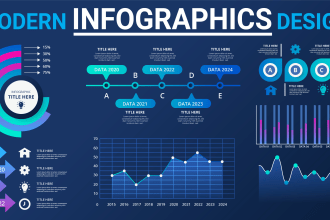 design modern infographic charts, graphs tables and diagrams