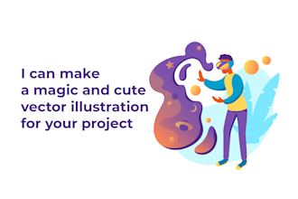draw flat vector illustration with people character