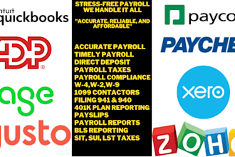 create payroll on quickbooks, adp, sage, gusto etc