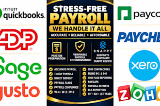 create payroll on quickbooks, adp, sage, gusto etc
