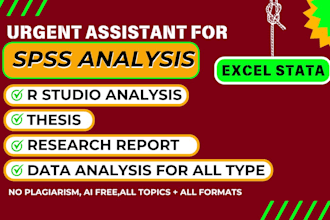 do data analysis, interpretation of research by  spss analysis ,python, excel
