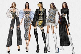 draw fashion illustration and sketches