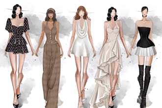 draw fashion illustration and sketches