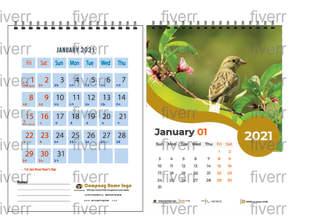 any desk or wall calendar design