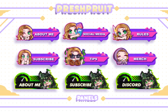 create custom chibi twitch panels for you