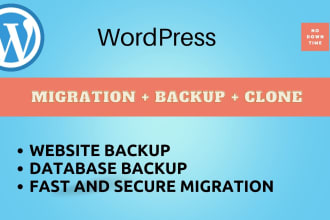 migrate, clone, relocate, transfer, move a wordpress website to the new host