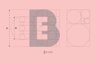 design unique modern, minimal, geometric golden ratio logo