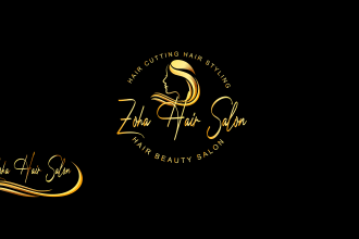 design watercolor feminine hair salon logo