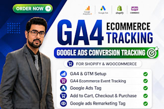 google analytics 4 setup shopify, ga4 ecommerce tracking , conversion tracking