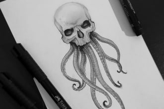 create a digital tattoo design with handmade details
