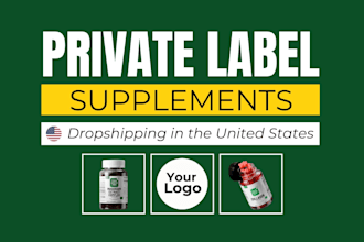 build private label dropshipping supplement shopify store website with supliful