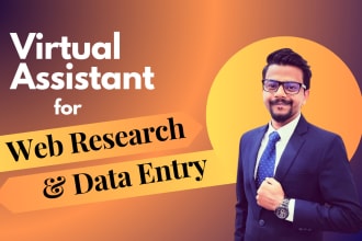 be your virtual assistant for data entry, web research, and copy paste task