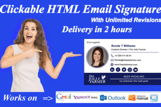 create clickable html and animated email signature