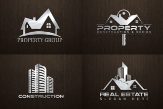 create brand new real estate, minimal and construction logo