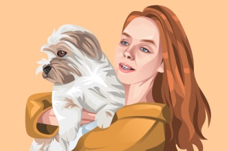 turn your photo into a beautiful cartoon vector art portrait