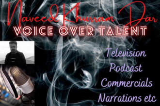 provide voice over, dubbing talent services urdu, english, punjabi