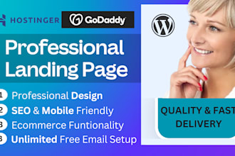 design professional high conversion godaddy or hostinger wordpress landing page