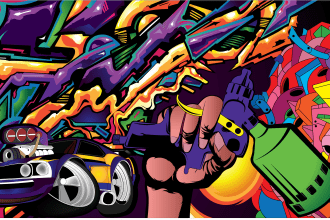 draw any graffiti mural wall art or banner