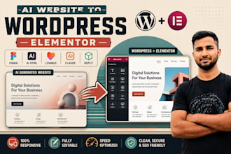 convert figma, lovable, claude, replit ai websites to wordpress elementor