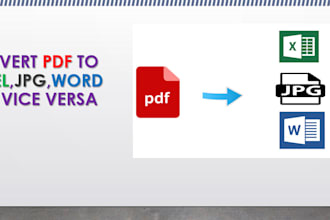convert PDF to jpg, excel, word and vice versa