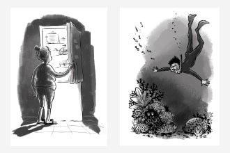 draw a cartoon character in a funny sketch