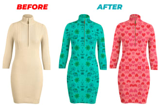 recolor,color change, pattern change of clothes in photoshop