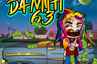 create dope cartoon album and mixtape covers