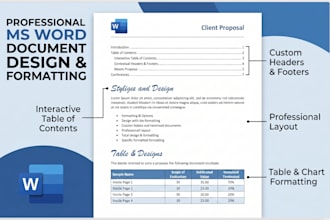 format, edit, cleaning and design your ms word document