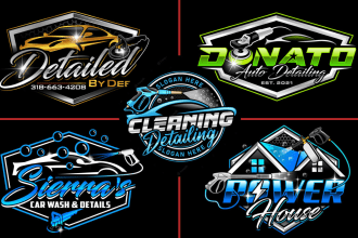 do auto detailing, automotive and car wash logo