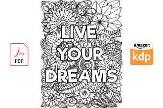 design complex  inspirational quotes coloring book pages for amazon kdp