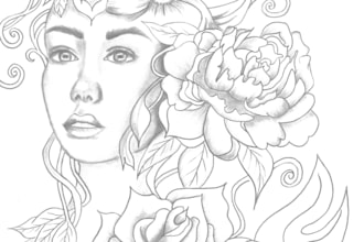 draw coloring book for children and adults with pencils