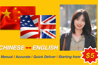 provide professional english and chinese translation service