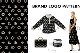 create monogram seamless pattern design for your brand