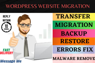 migrate or transfer your website to a new domain or hosting within 24h