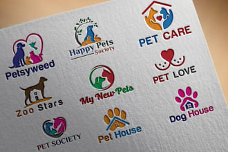 design creative logo for pet, shopify store, dog, animal