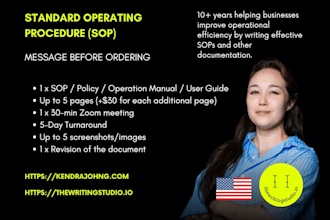 write standard operating procedures, manuals, user guides