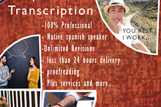 do 30 minutes spanish transcription in less 24 hours