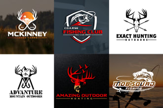 design modern outdoors fishing and hunting logo