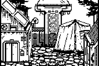 creat a environment in 1 bit pixel art