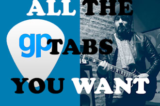 write the tabs of all the songs your need