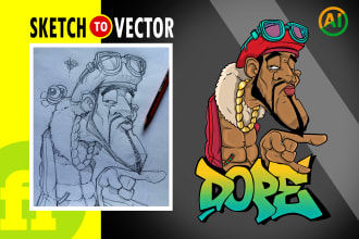 convert hand drawing into amazing digital art illustration