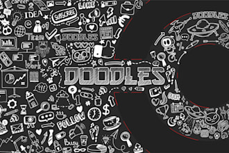 custom doodle art illustrations, icons, stickman line art, and more