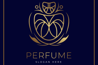 design luxury perfume logo, jewelery and brand box