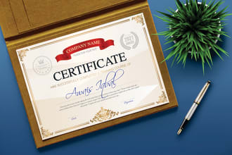design amazing formal , custom certificate of all kinds