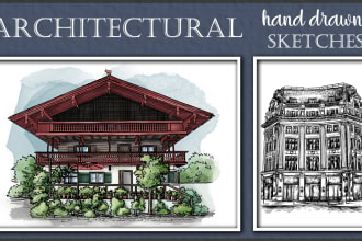 draw architectural hand drawn sketches