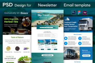 design PSD for professional mailchimp email marketing template and newsletter