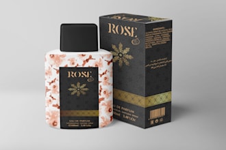 do minimalist, modern, elegant, perfume bottle packaging design or label design