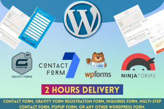 create registration,membership, payment,quizze,contact,calculators in wordpress