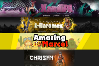 design a youtube banner, gaming, twitter and twitch banner