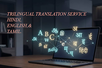 translation and transcription for tamil, english and hindi